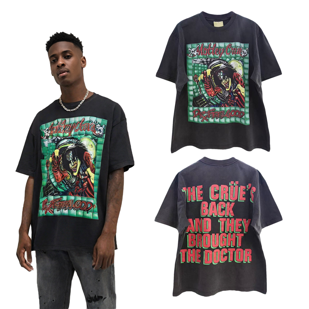 Vintage Fashion Revival - ストリートウェア ヴィンテージ ロック リバイバル グラフィック Tシャツ