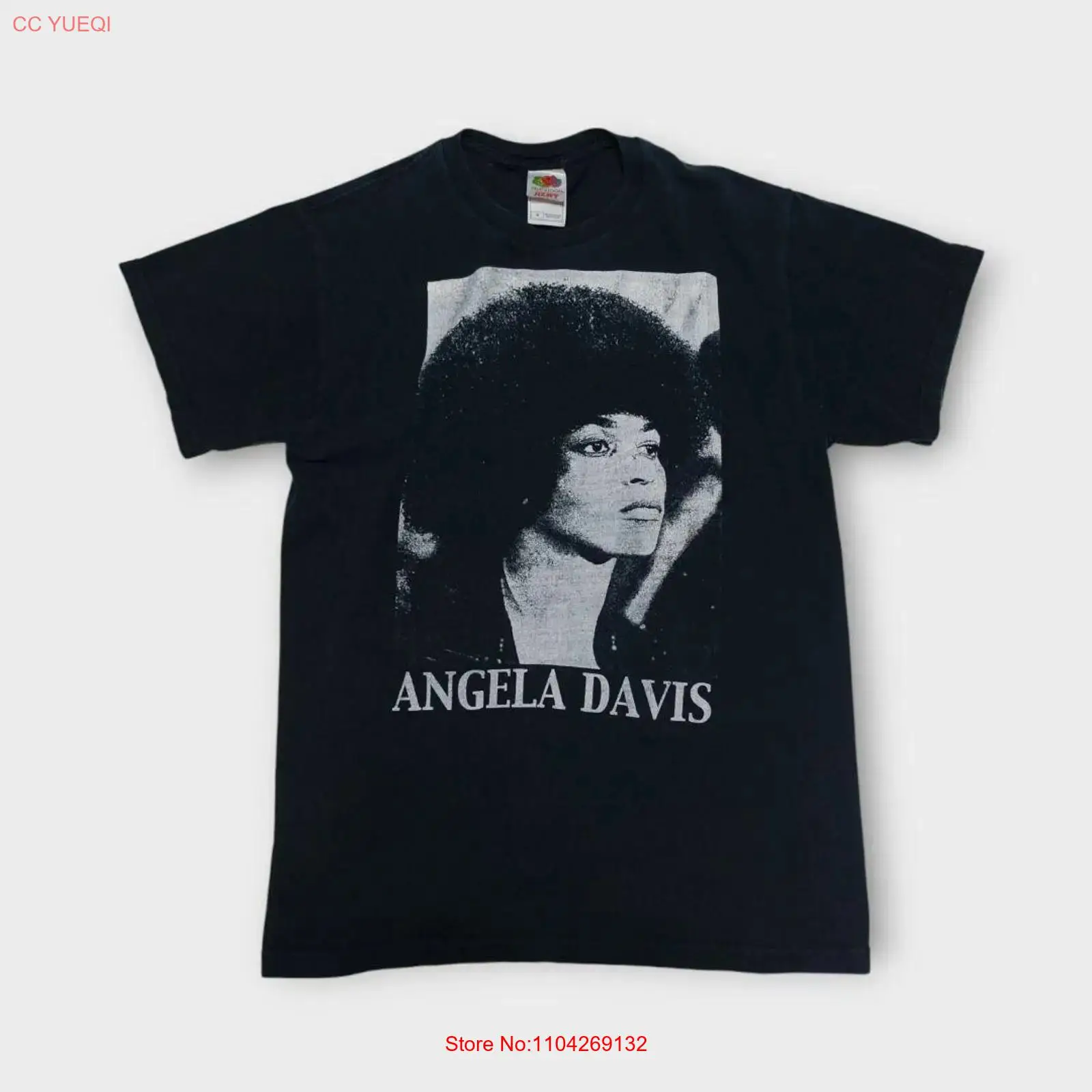 Vintage Fashion Wear - 希少な90年代アンジェラ・デイビスTシャツ サイズM ヴィンテージ ウォッシュ加工 スタイリッシュなファッションデザイナー服 トップス