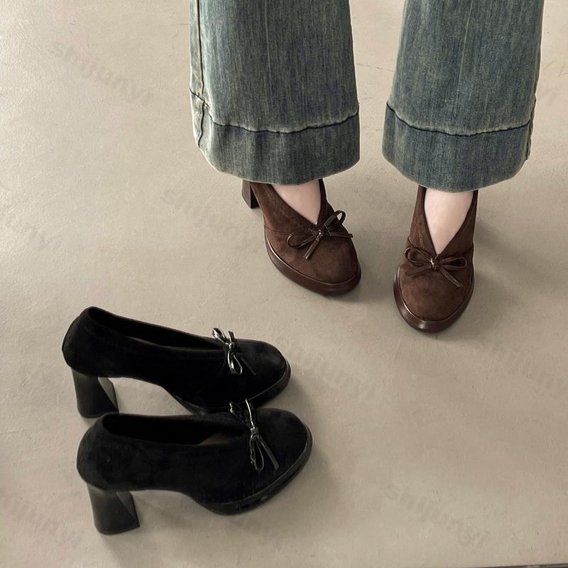 レディースハイヒール 2025 春秋新作 ヴィンテージ風 リ - Vintage Fashion Aesthetic のレビューと価格