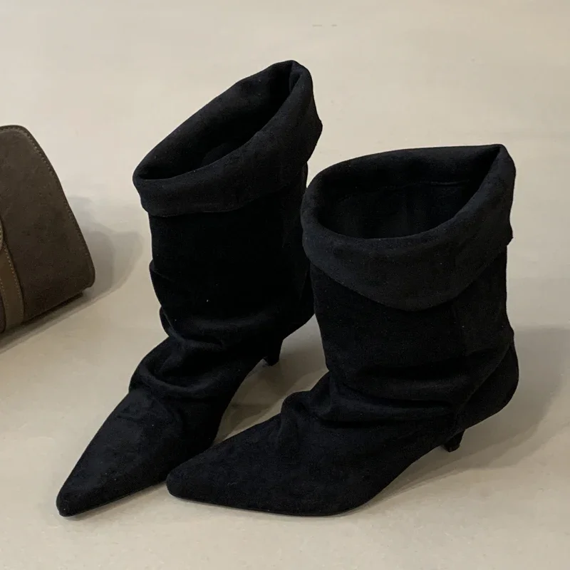 Aneikeh 冬ポインテッドトゥ薄型ローヒールヴィンテージ - Vintage Style Women Fashion のレビューと価格
