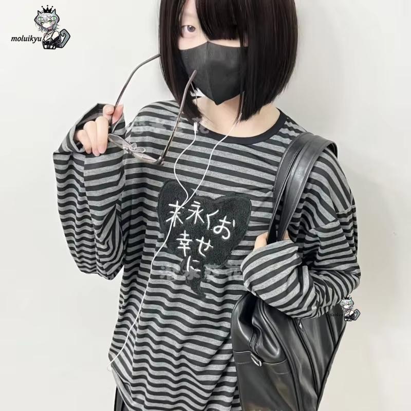 Y2K アメリカンパンクヴィンテージ O ネック長袖シャツオ - Vintage Fashion Y2K のレビューと価格