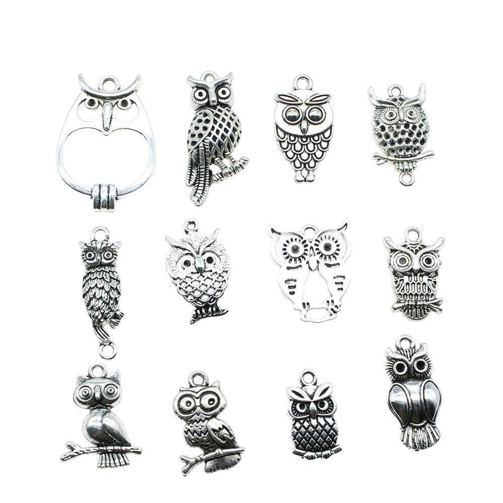 10 個チャームフクロウアンティークシルバーカラーかわいいフ - Vintage Fashion Online のレビューと価格