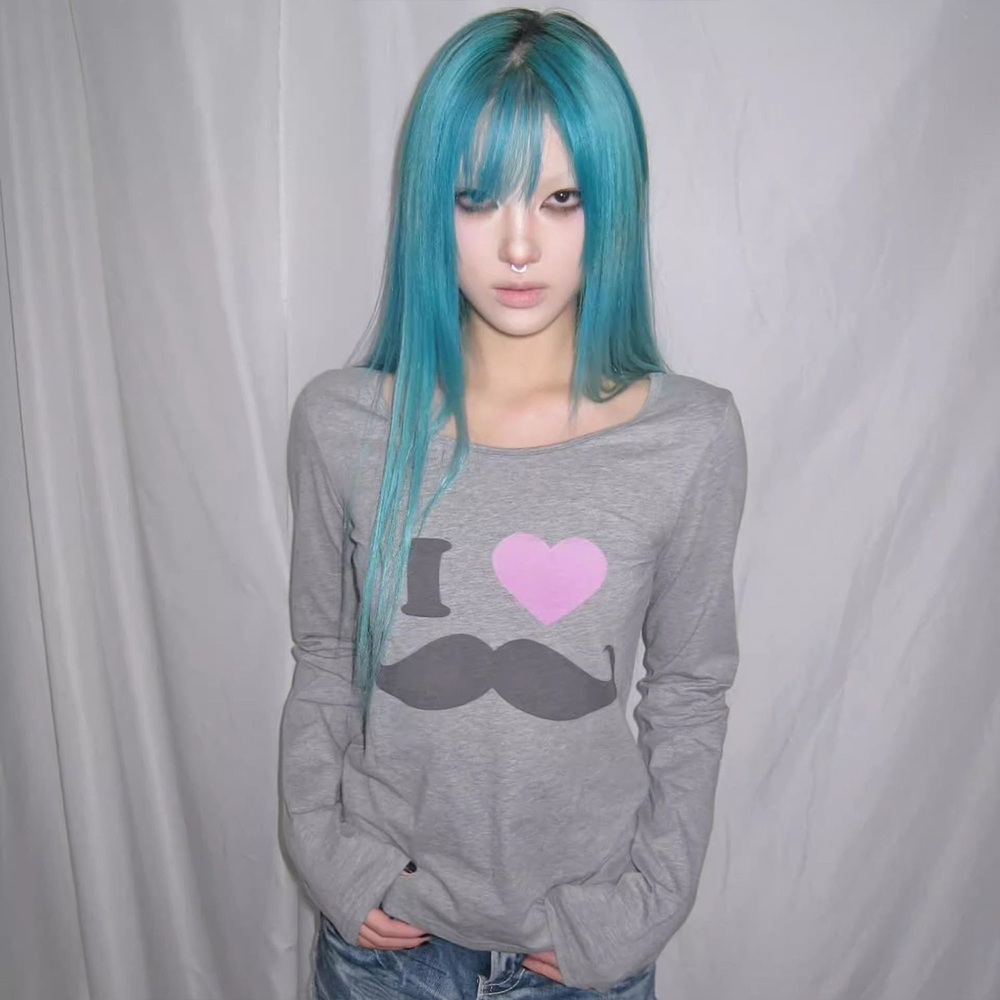 日本 Y2K ビアードプリント Tシャツ ヴィンテージ原宿長 - Vintage Fashion Y2K のレビューと価格