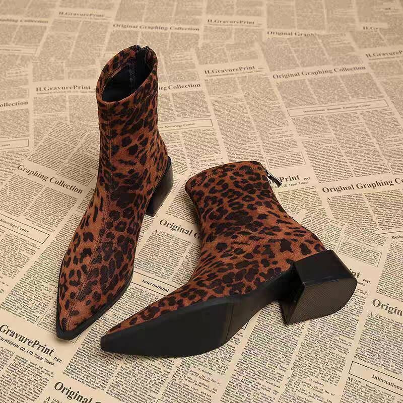 新しいローヒール女性モダンアンクルブーツファッションポインテ - Vintage Fashion Aesthetic のレビューと価格