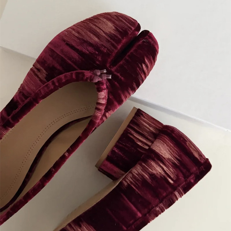 ファッションプリーツデザイナーフランネルスプリットトゥ女性用 - Vintage Fashion Aesthetic のレビューと価格