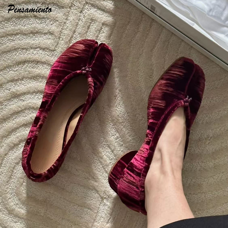 ファッションプリーツデザイナーフランネルスプリットトゥ女性用 - Vintage Fashion Aesthetic のレビューと価格