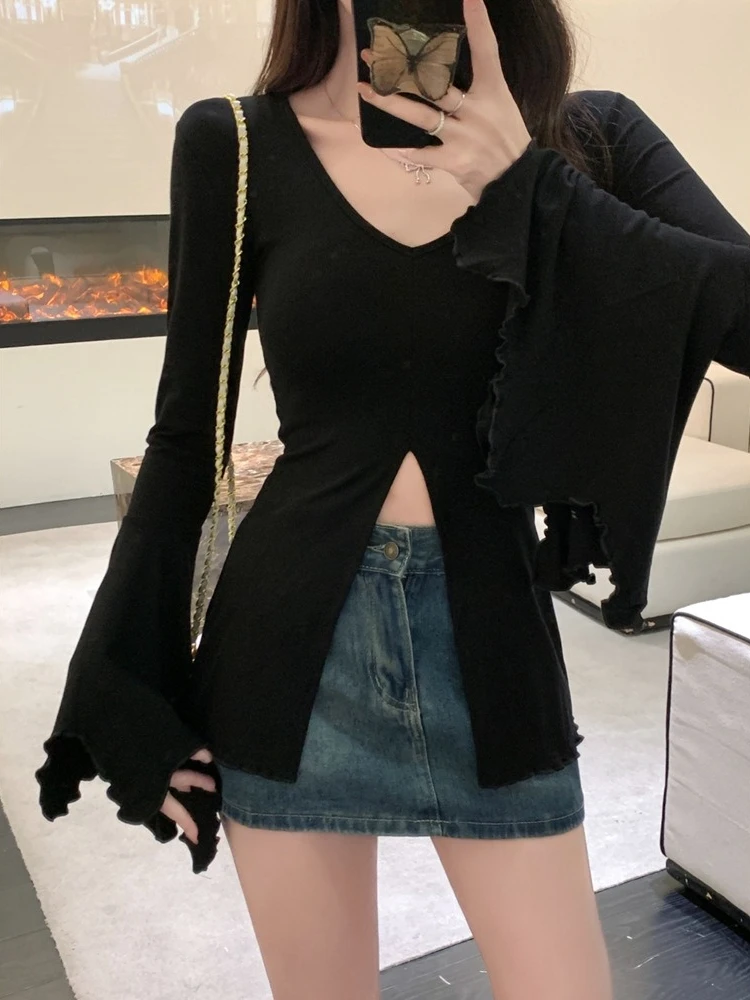 女性用ヴィンテージ Y2K T シャツ、ボディコンフィット、 - Vintage Fashion Aesthetic のレビューと価格