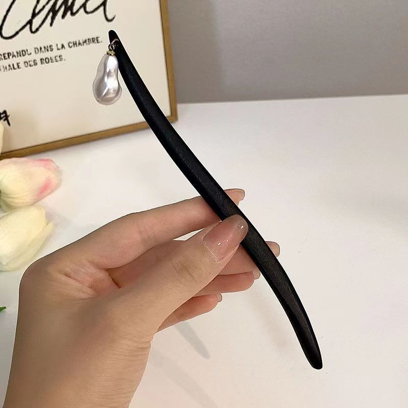 ヴィンテージ中国風の木製花ヘアスティックパールヘアピンジュエ - Vintage Fashion Online のレビューと価格