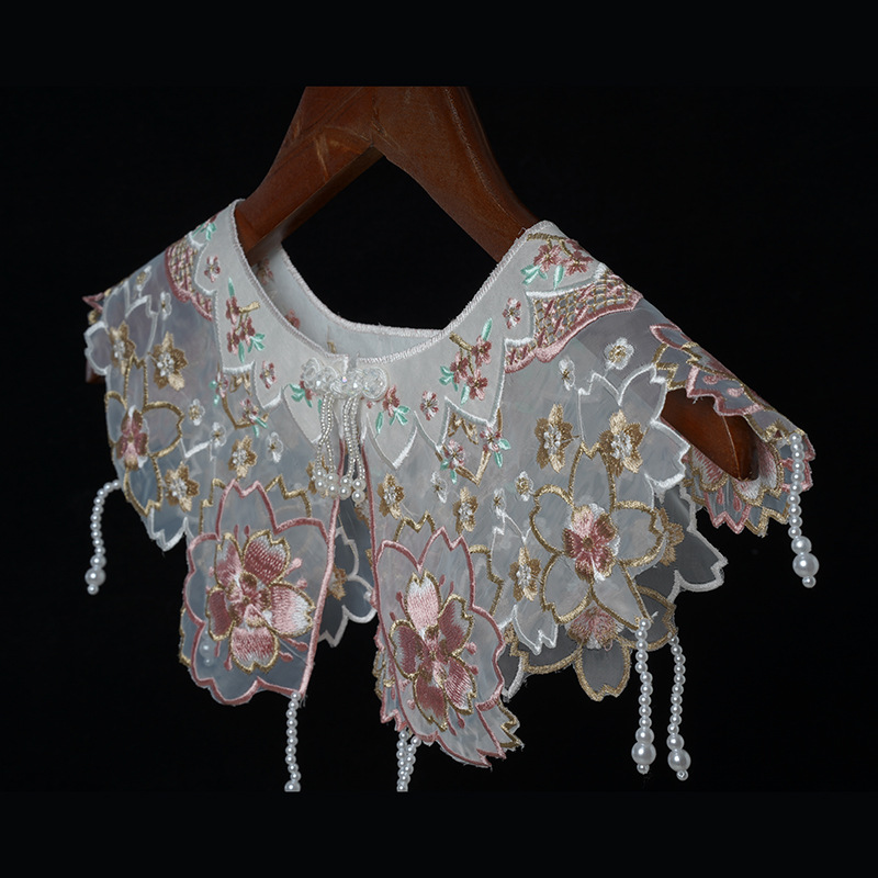 女性のフラワーラップ刺繍メッシュ偽の首輪写真ヴィンテージパフ - Vintage Fashion Photographers のレビューと価格