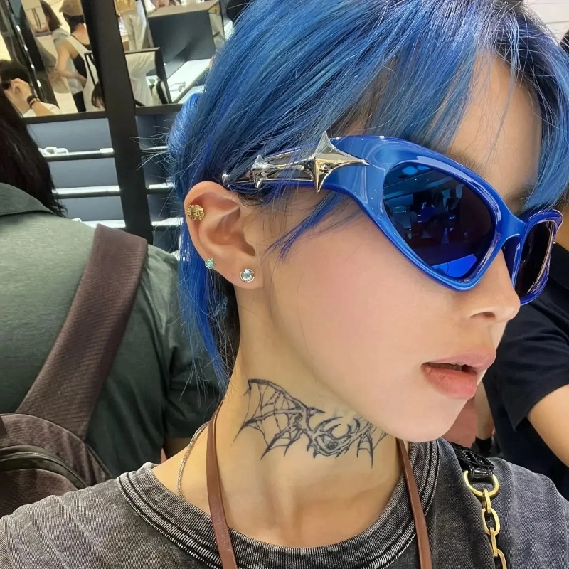 Y2k ファッションパンクスポーツサングラス男性女性のための - Vintage Fashion Y2K のレビューと価格