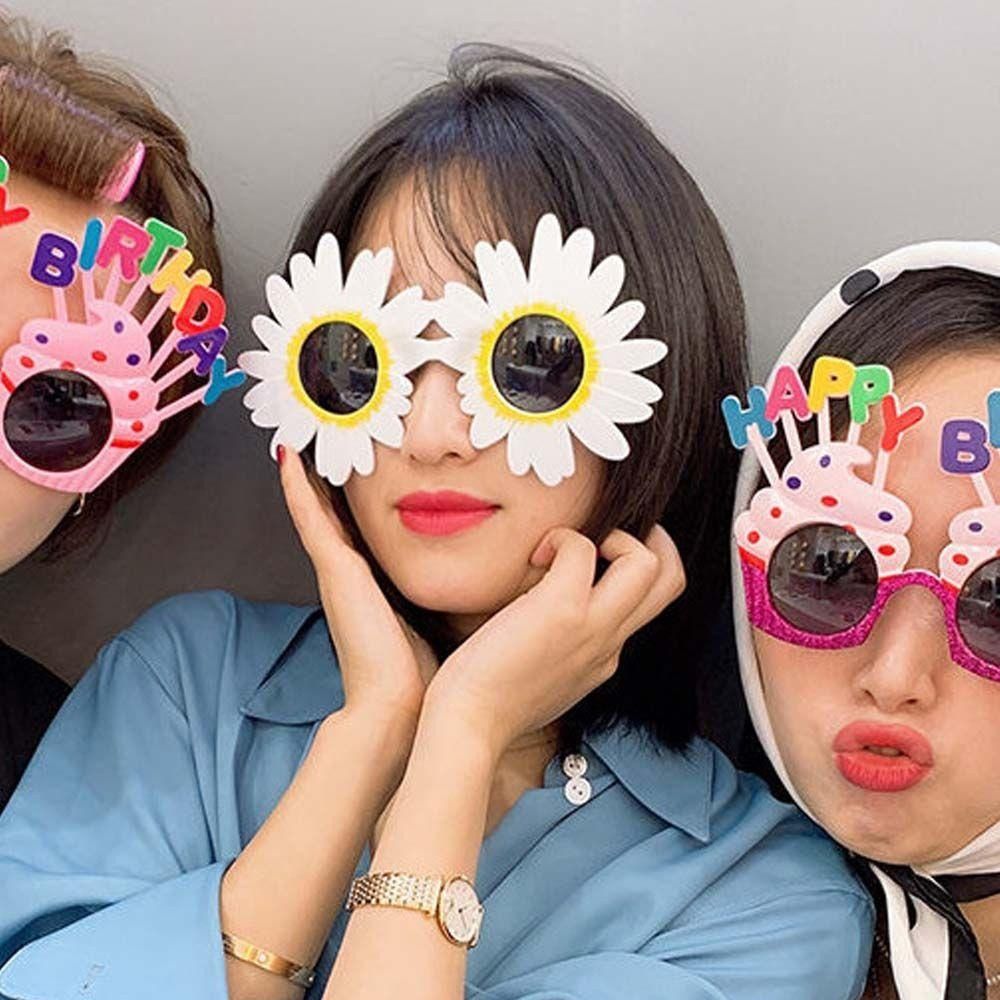 トレンディな太陽の花の形の花メガネ写真小道具メガネラージフレ - Vintage Fashion Photographers のレビューと価格